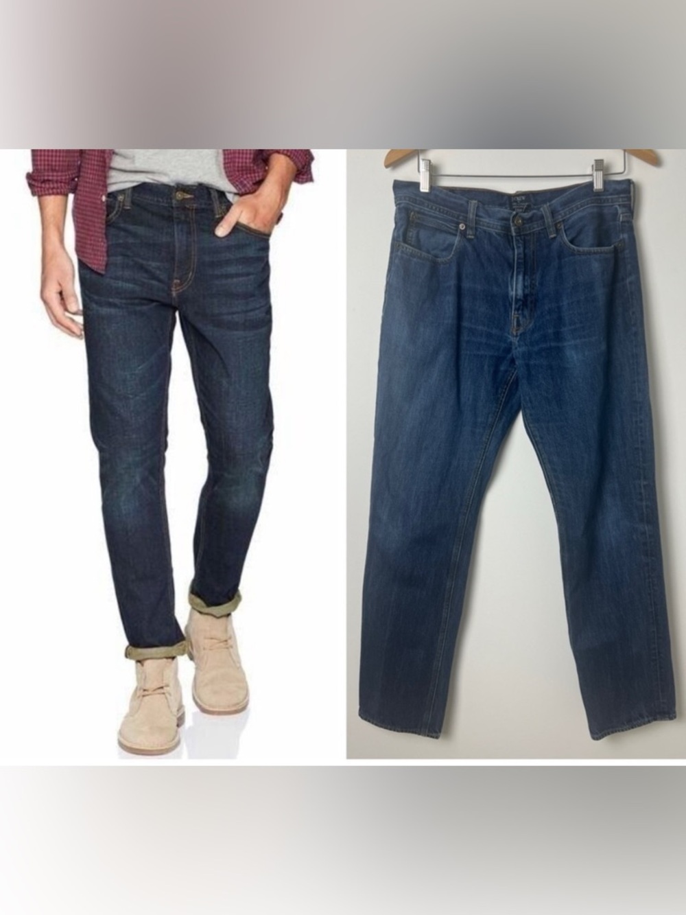 J. Crew Factory Men's‎ The Sutton Dark Wash Straight Leg Jeans Size 32x32
